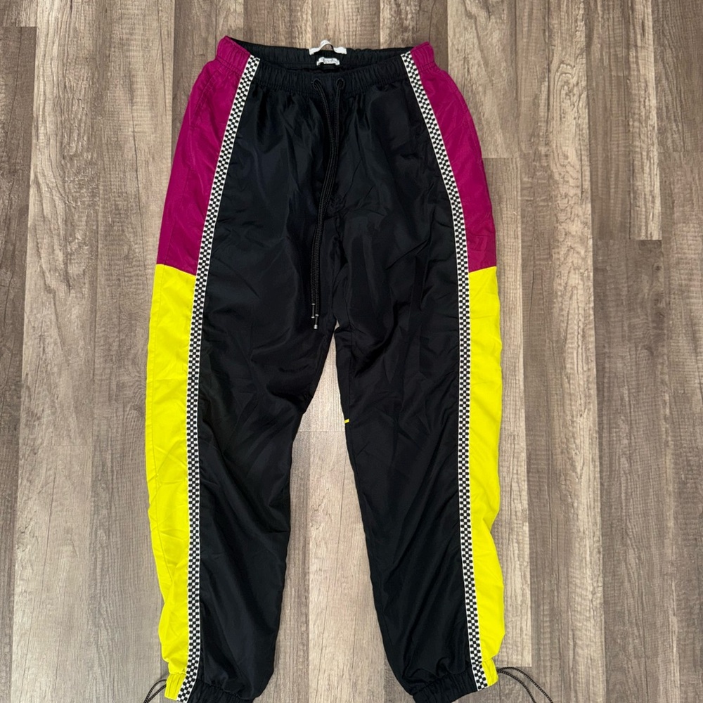 Urban Outfitters Black and Yellow Joggers Retro Style